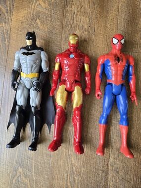 ​Superhero Action Figure Bundle - Batman, Iron Man & Spider-Man (12")
